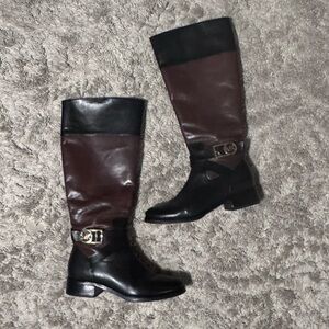 Michael Kors Black and Brown Riding Boots